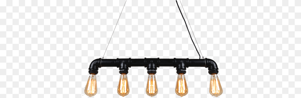 Industrial Steampunk Pipe Lighting Chandelier, Light, Light Fixture, Lamp Free Png Download
