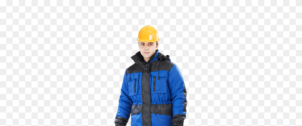 Industrial Worker, Clothing, Coat, Hardhat, Helmet Png Image