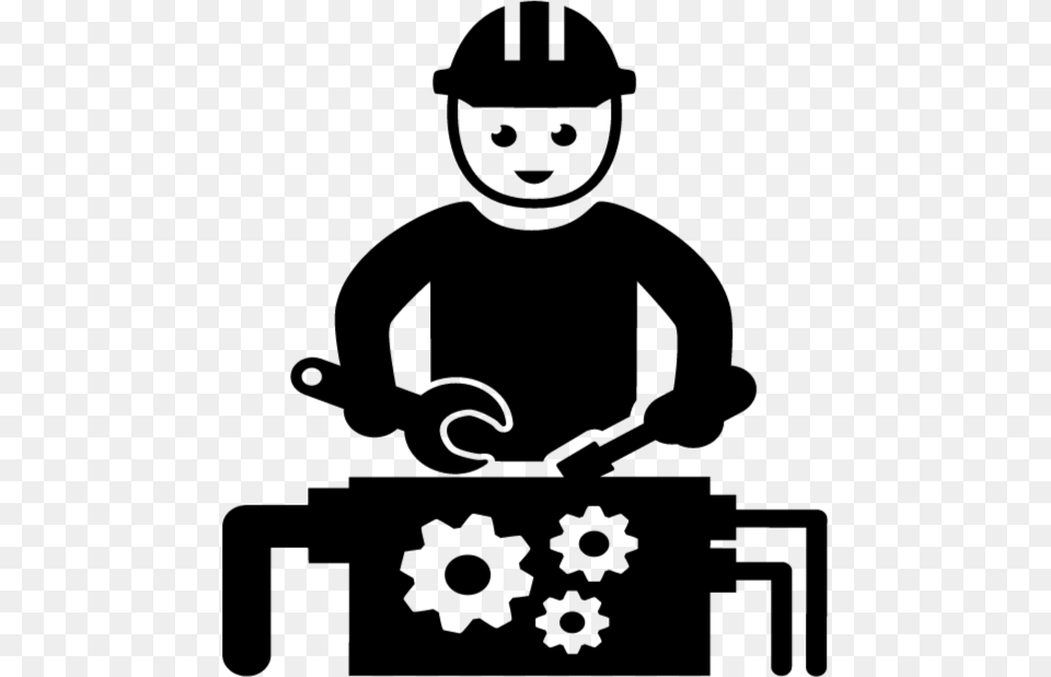 Industrial Worker Icon, Gray Png Image