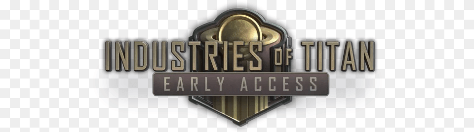 Industries Of Titan Early Access Launch Epic Games Store Badge, Logo, Symbol, Scoreboard, Emblem Png Image