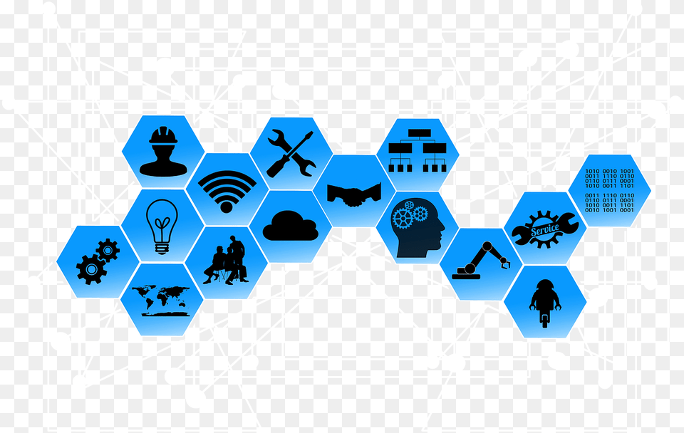 Industry 4 0 Network Points Lines Transparent Industry Logo, Person Png Image