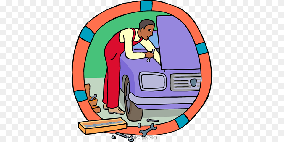 Industry Auto Mechanic Working On A Car Royalty Vector Clip, Person, Washing, Transportation, Vehicle Free Png Download