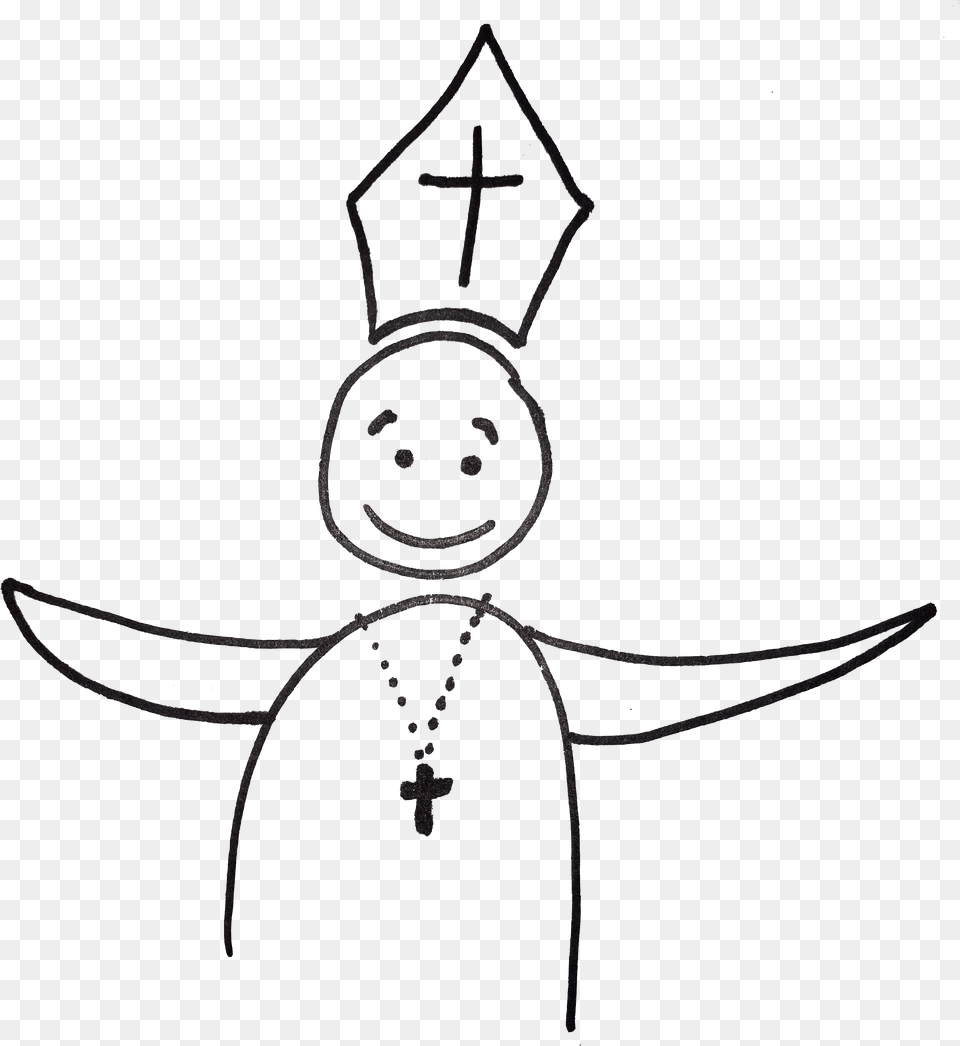 Infallible Pope Line Art, Cross, Symbol, Device Free Png Download