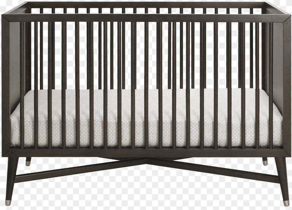 Infant Bed Clipart Black Mid Century Modern Crib, Furniture, Infant Bed Free Png