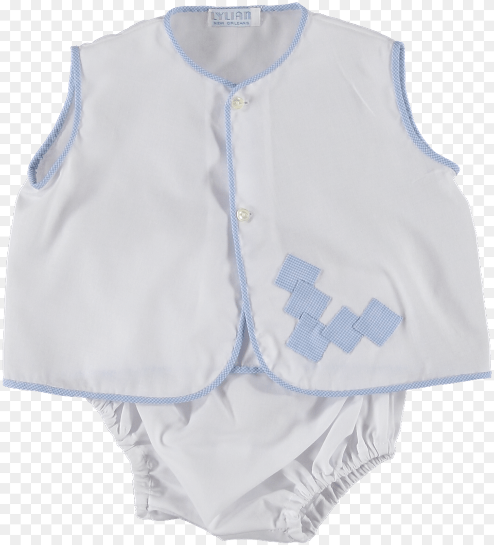 Infant Diaper Shirt Bloomers Blue Check, Clothing Png Image