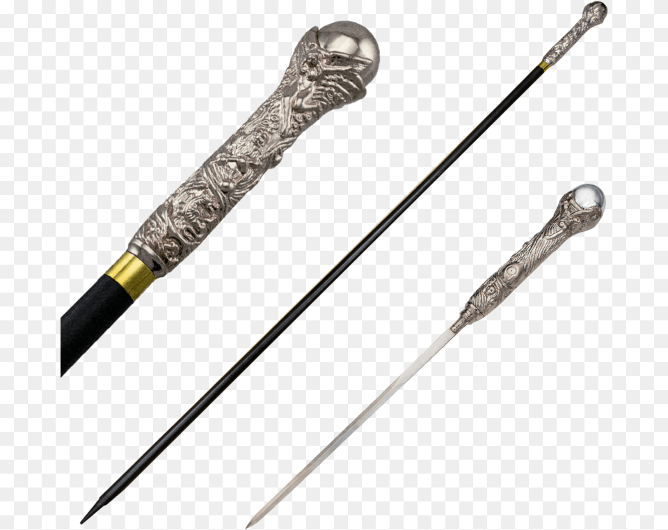 Inferno Silver Walking Cane With Hidden Sword Walking Cane Sword, Stick, Blade, Dagger, Knife Png