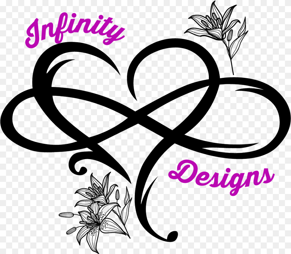 Infinity Designs Kimberley Brian Heart With Infinity Tattoo, Purple, Text Free Png Download
