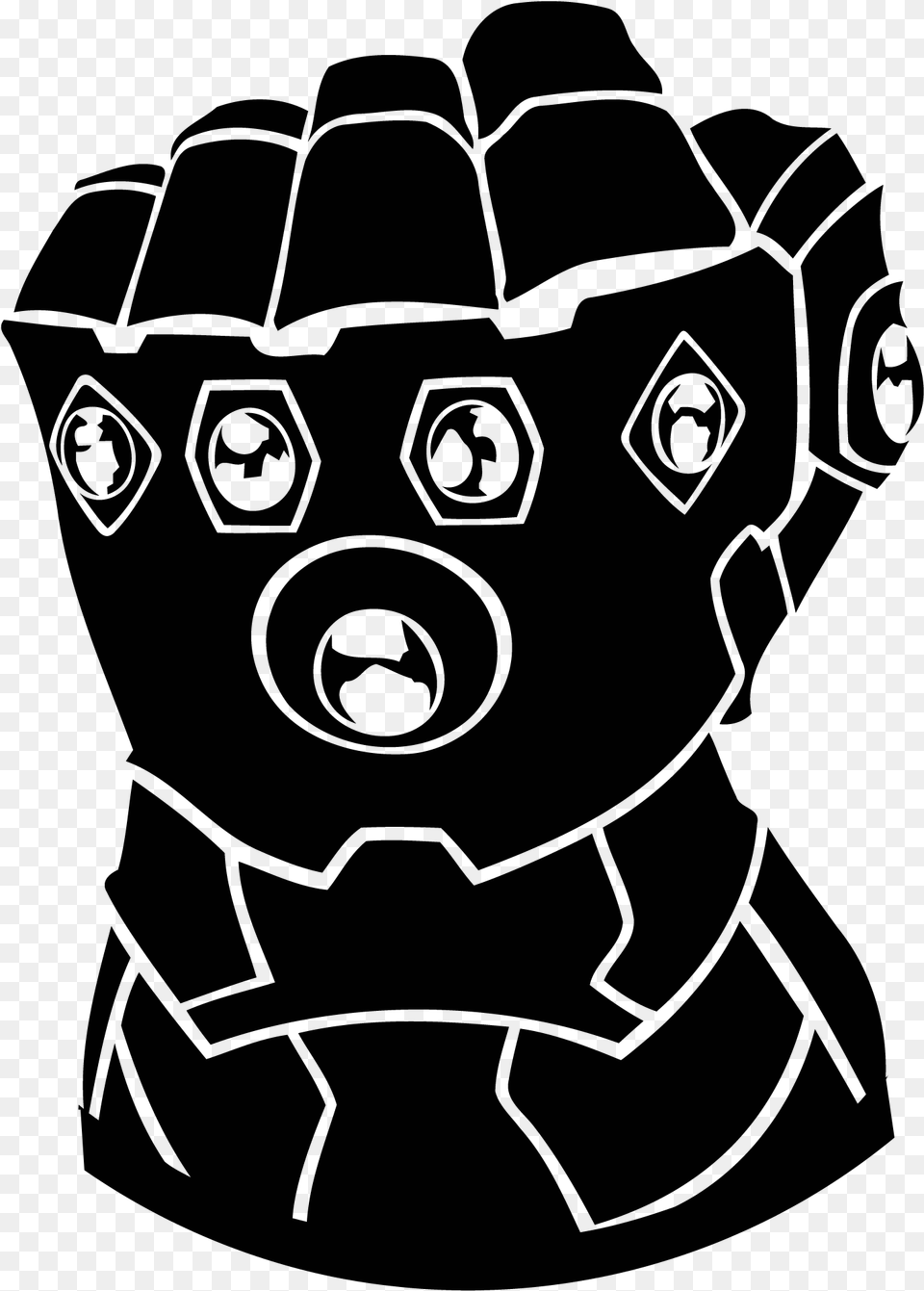 Infinity Gauntlet Black And White, Art, Drawing Free Transparent Png