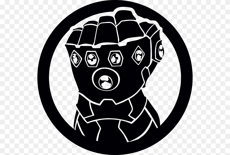 Infinity Gauntlet Black And White, Stencil, Sticker, Face, Head Free Png Download