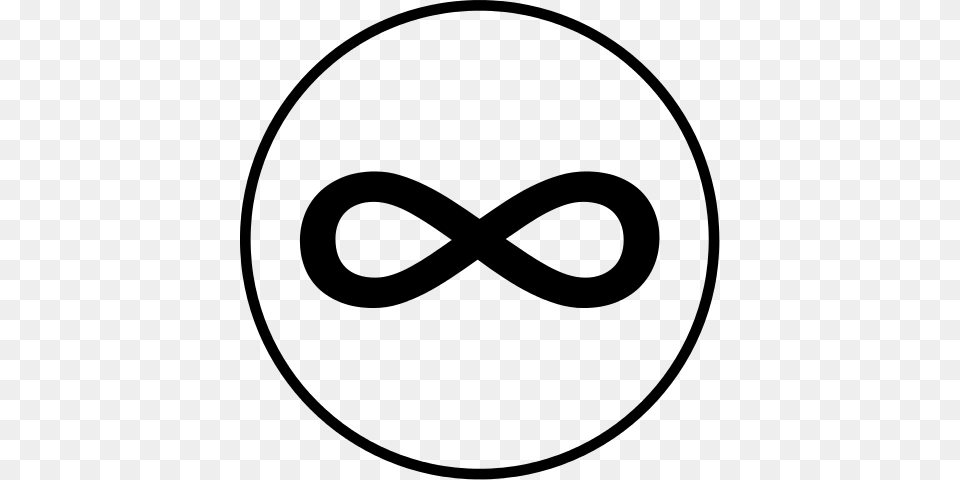 Infinity In Circle, Gray Free Png