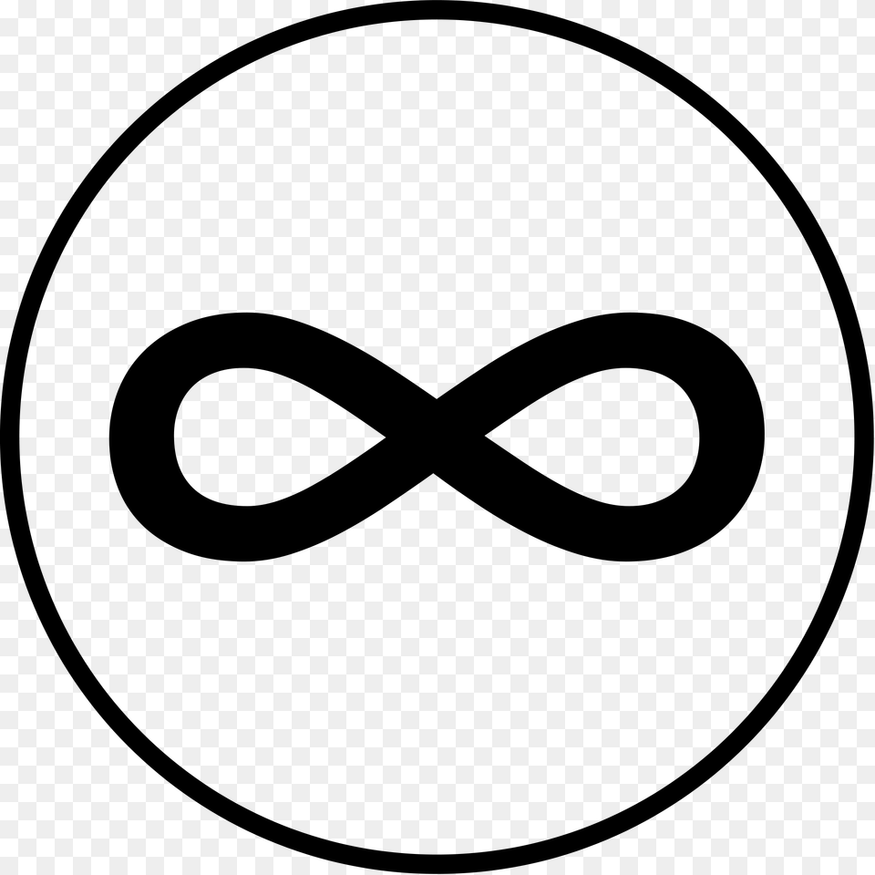 Infinity In Circle, Gray Free Png