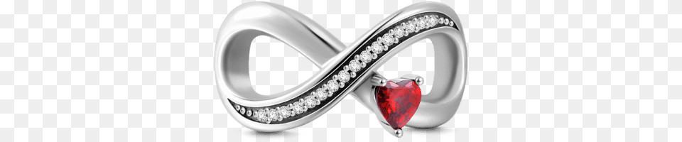Infinity Love With Red Heart Charm Jewellery, Accessories, Silver, Jewelry, Ring Png Image
