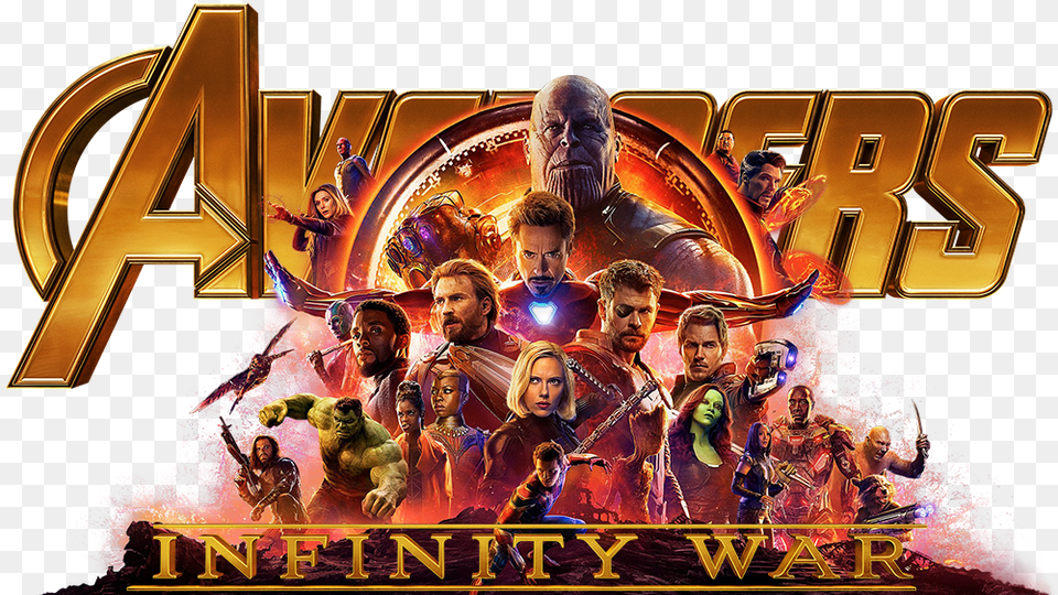 Infinity War Avengers Logo, Adult, Advertisement, Poster, Male Free Png Download