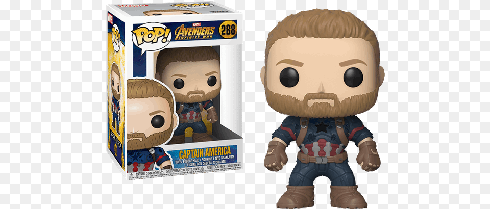 Infinity War Captain America Funko Pop Figure Figurine Pop Captain America, Plush, Toy, Baby, Person Png Image
