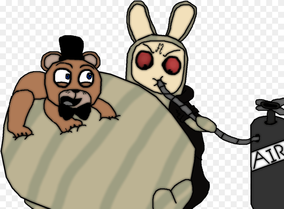 Inflated Maker And Freddy Fazbear By Funtimeamber Cartoon, Face, Head, Person, Animal Free Png Download