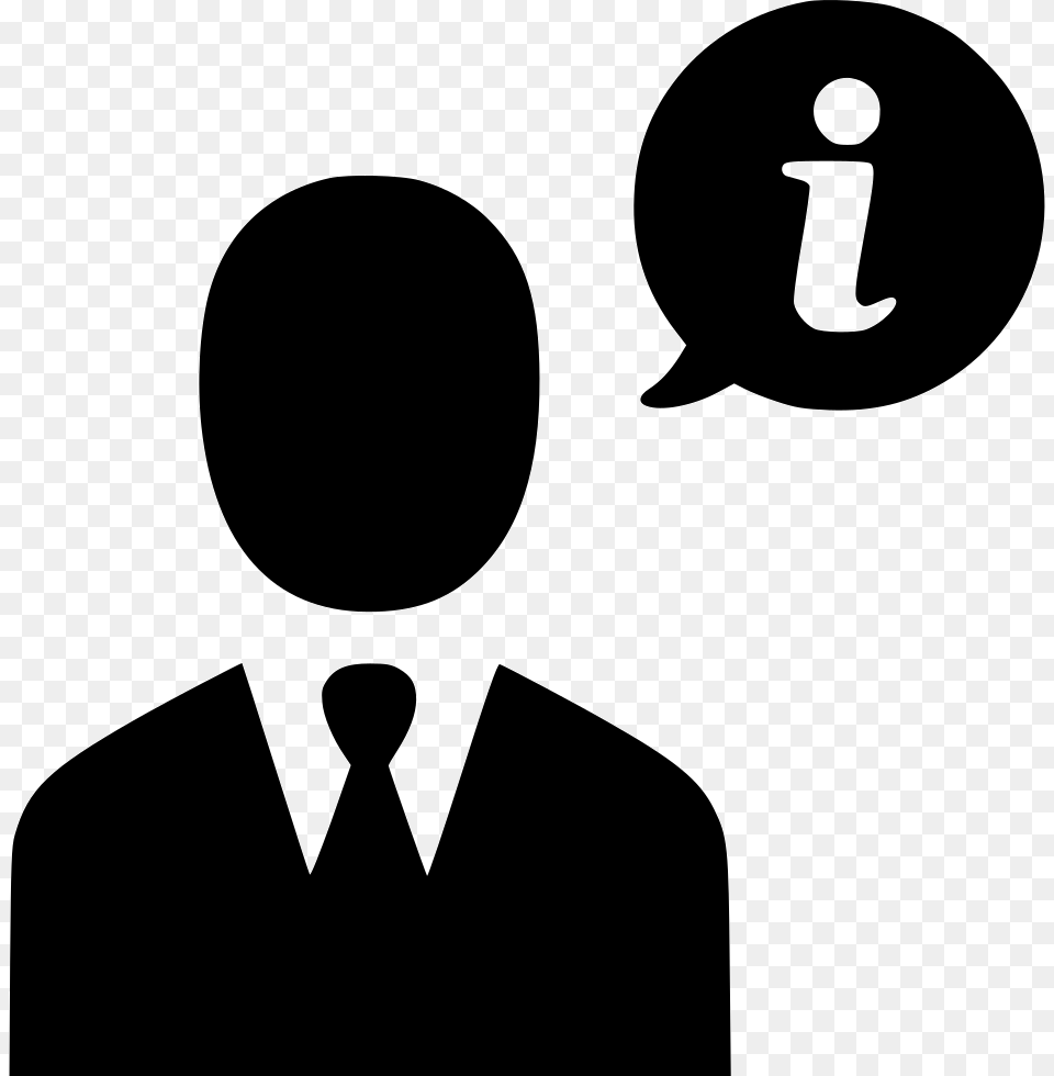 Info Man Help Support Information Business Icon, Stencil, Accessories, Tie, Formal Wear Free Transparent Png