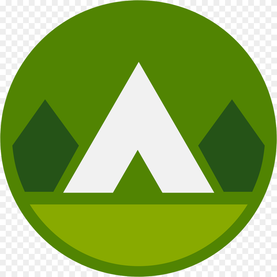 Informal Camp Stopping Sign, Green, Recycling Symbol, Symbol, Triangle Free Png Download