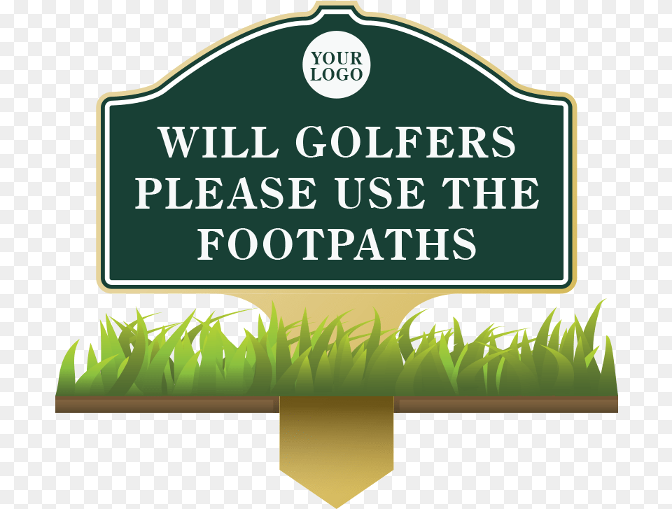 Information Amp Etiquette Sign Golf Out Of Bounds Sign, Grass, Plant, Book, Lawn Free Png