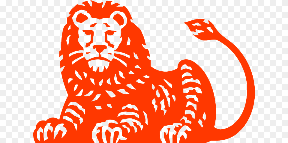 Ing Lion Logo With Orange Lion, Animal, Mammal, Wildlife, Person Free Png