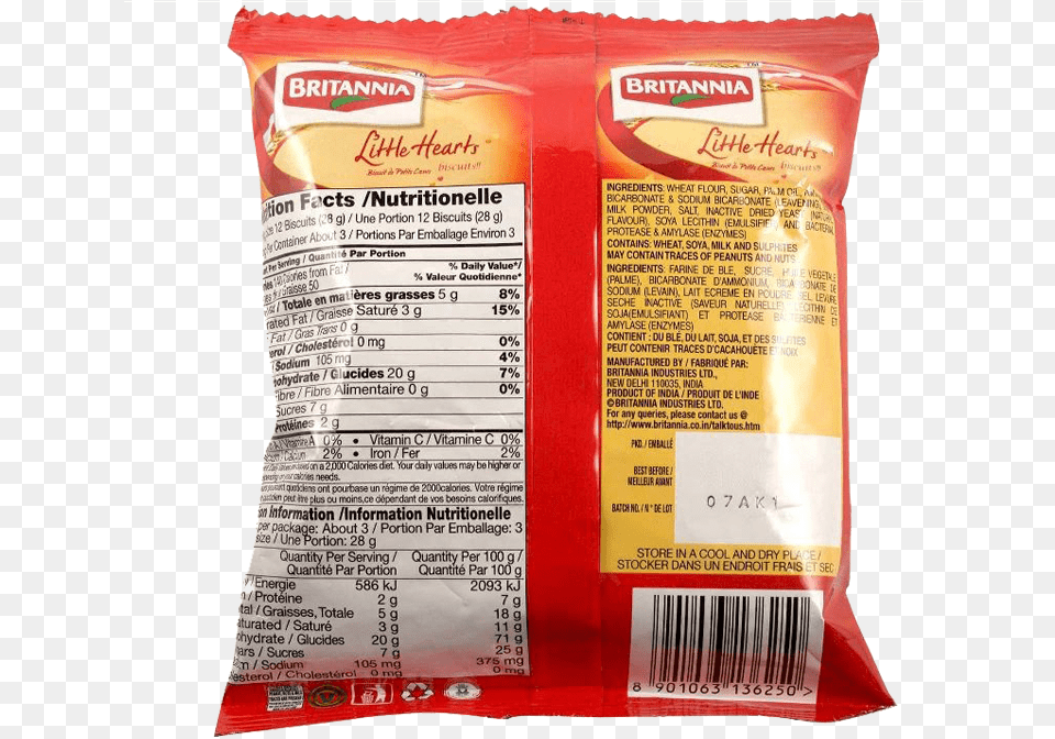 Ingredients Clipart Nutritional Facts Of Little Hearts Biscuits, Food, Ketchup, Powder Free Png