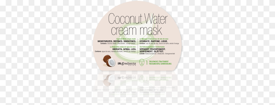Ingredients Coconut Water Cream Mask Coconut, Advertisement, Poster, Text, Business Card Free Png
