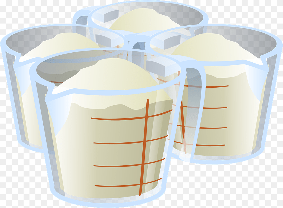 Ingredients Sugar Flour Ingredient Measuring Cup Cups Of Flour Clipart, Cream, Dessert, Food, Ice Cream Free Png Download