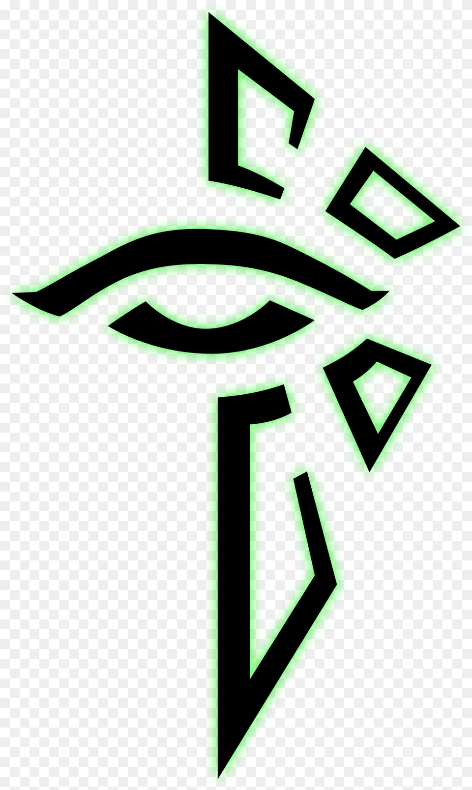 Ingress Enlightened Tribal Logo, Light, Neon, Cross, Symbol Png Image