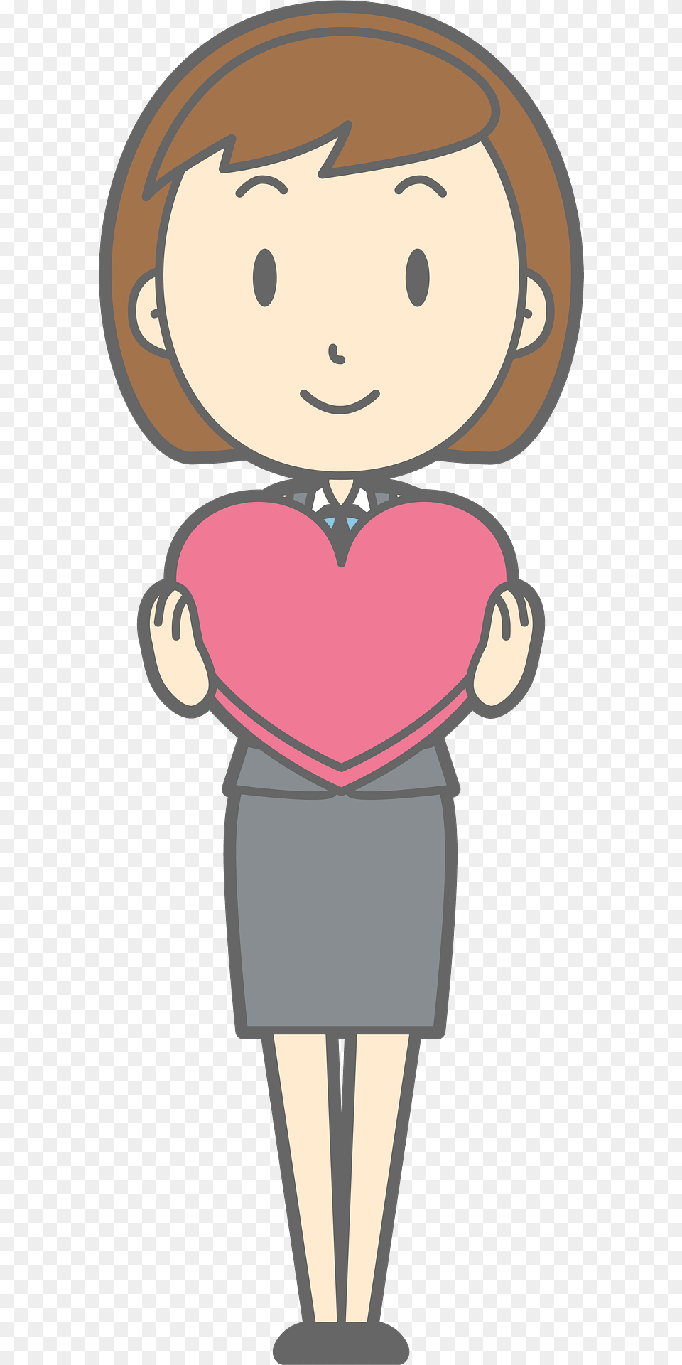 Ingrid Office Lady Is Holding A Pink Heart Clipart, Person, Face, Head, Cream Free Png Download