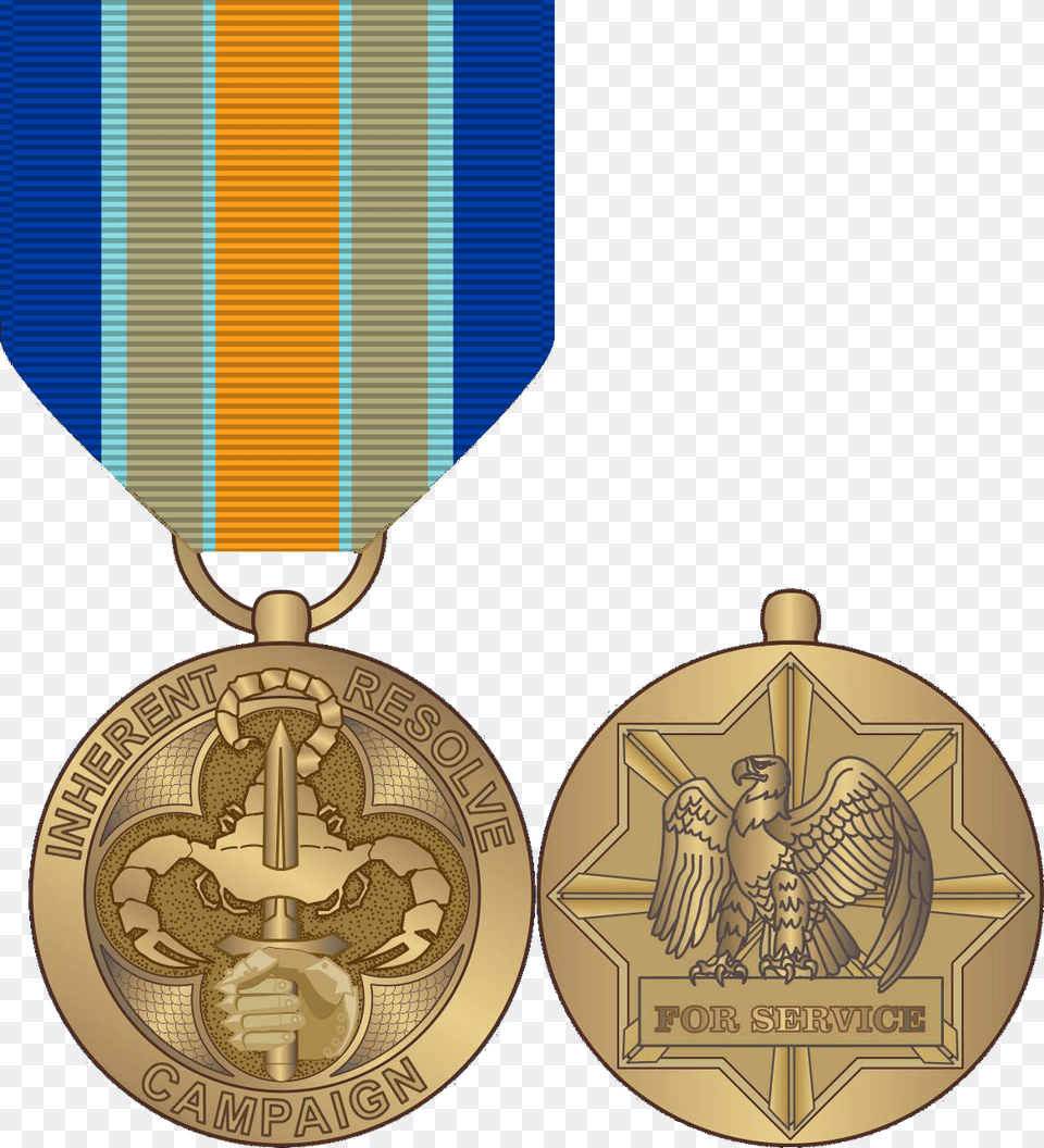 Inherent Resolve Campaign Medal, Gold, Gold Medal, Trophy, Animal Png