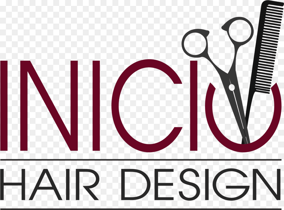 Inicio Hair Design Logo Design Graphic Design, Scissors, Scoreboard Free Transparent Png