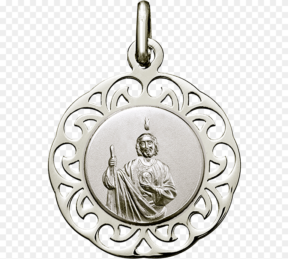Iniciomedallas De Platamedalla San Judas Tadeo Medalla De San Judas Tadeo De Oro, Accessories, Pendant, Man, Male Free Transparent Png