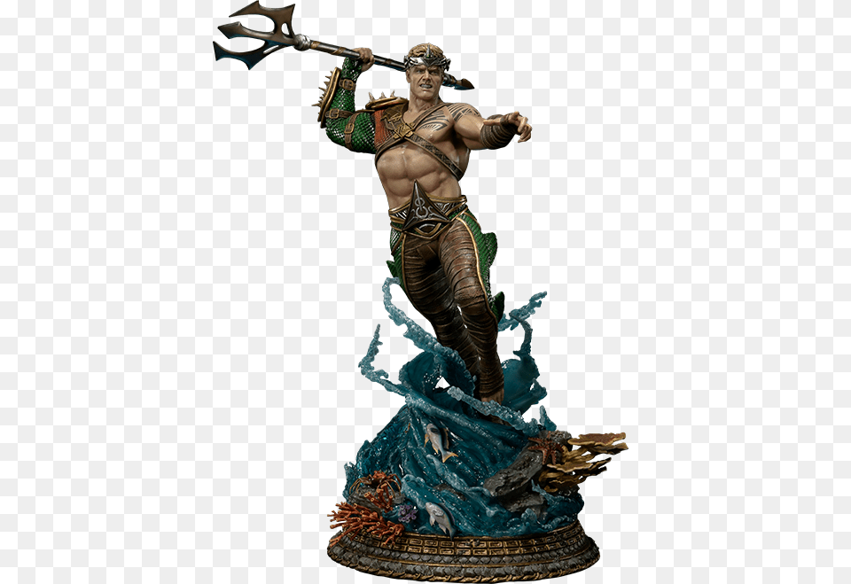 Injustice Aquaman Statue, Figurine, Weapon, Sword, Person Png