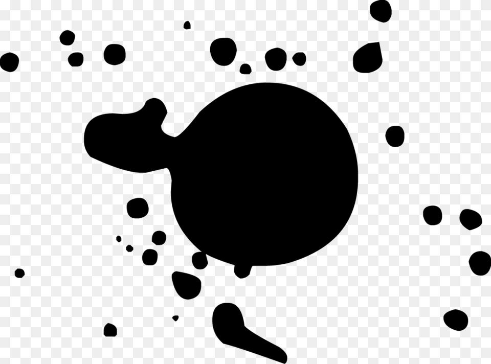 Ink Blot, Gray Png