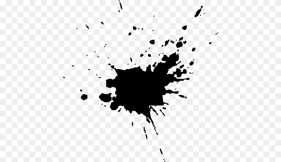 Ink Blot On Paper, Gray Free Png