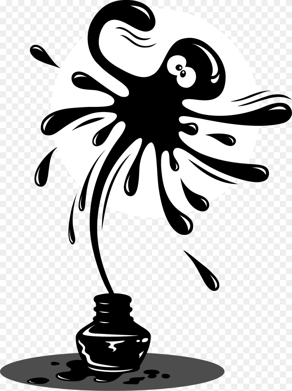 Ink Clipart, Stencil, Flower, Plant, Silhouette Free Png Download