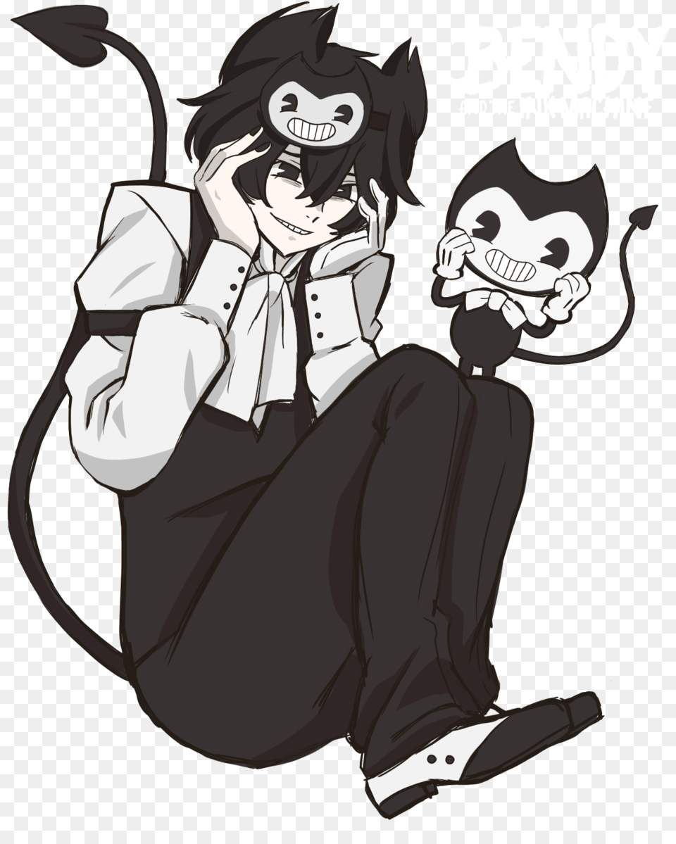 Ink Drawing Cute Bendy And The Ink Machine Fanart, Book, Comics, Publication, Person Png