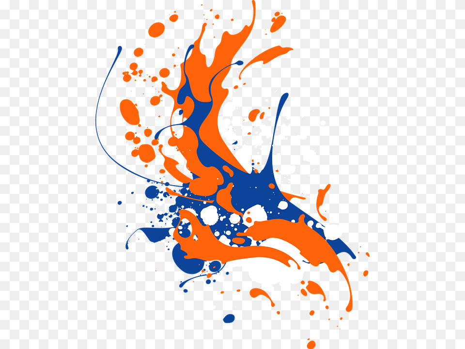 Ink Paint Splash Splatter Orange Blue Splattered Vector Color Splash, Art, Graphics, Pattern, Baby Free Png Download