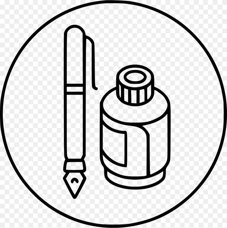 Ink Pen Writing Editing Comments Session Border Controller Icon, Bottle, Ammunition, Grenade, Weapon Png
