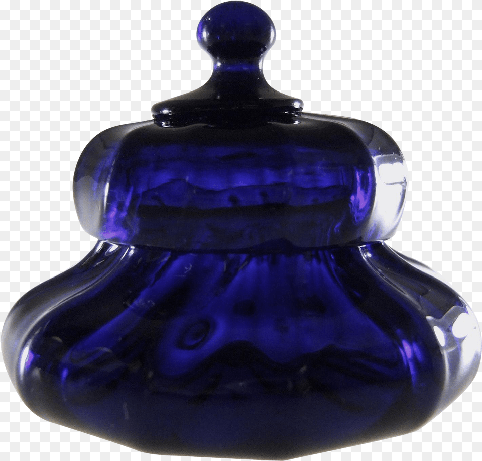 Ink Pot Cobalt Glass, Bottle, Jar, Pottery, Urn Png Image
