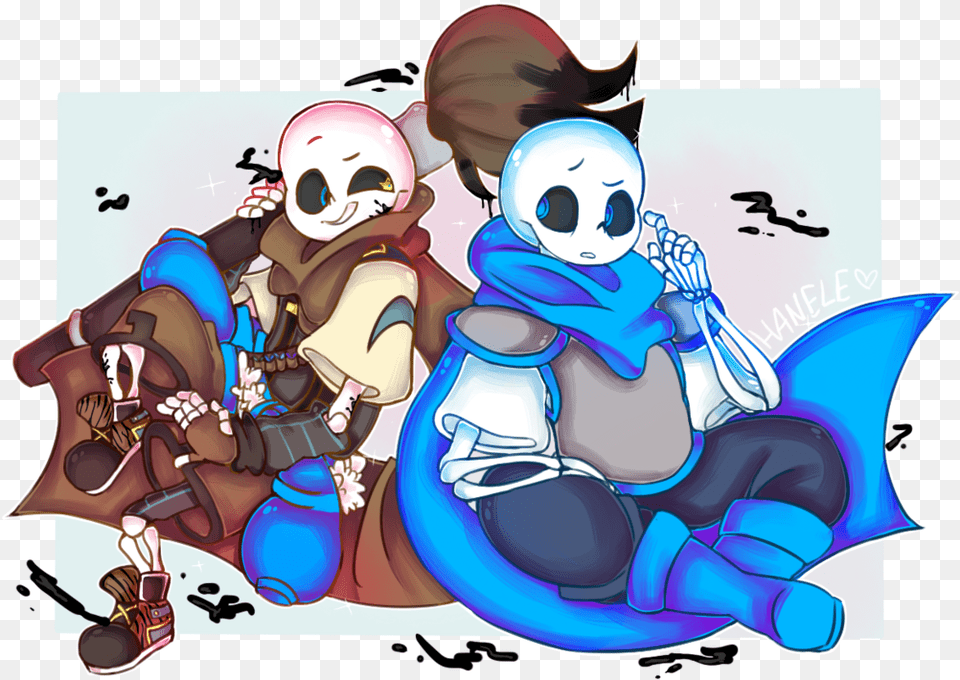 Ink Sans X Blueberry Sans, Book, Comics, Publication, Art Free Png Download