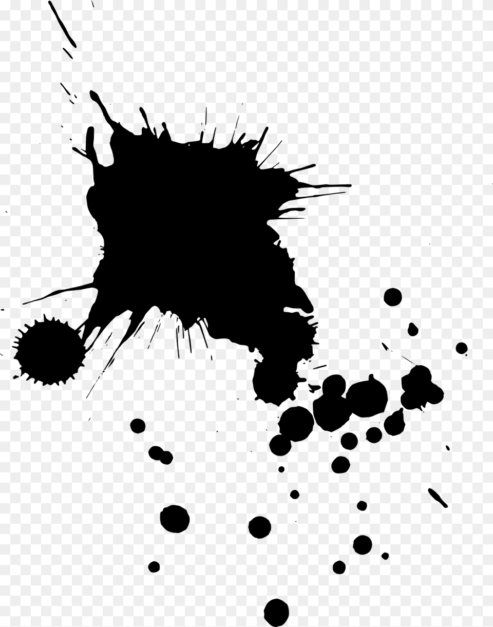 Ink Spill, Gray Free Png Download