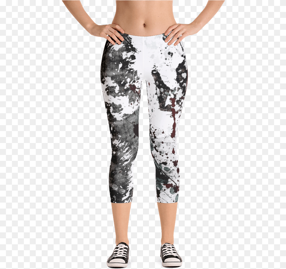 Ink Splatter Capri Leggings Capri Pants, Clothing, Hosiery, Tights, Adult Free Png Download