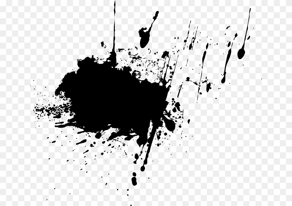 Ink Splatter Clipart, Gray Free Png