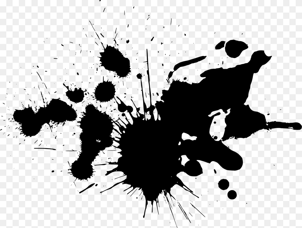 Ink Splatter Transparent, Gray Png Image