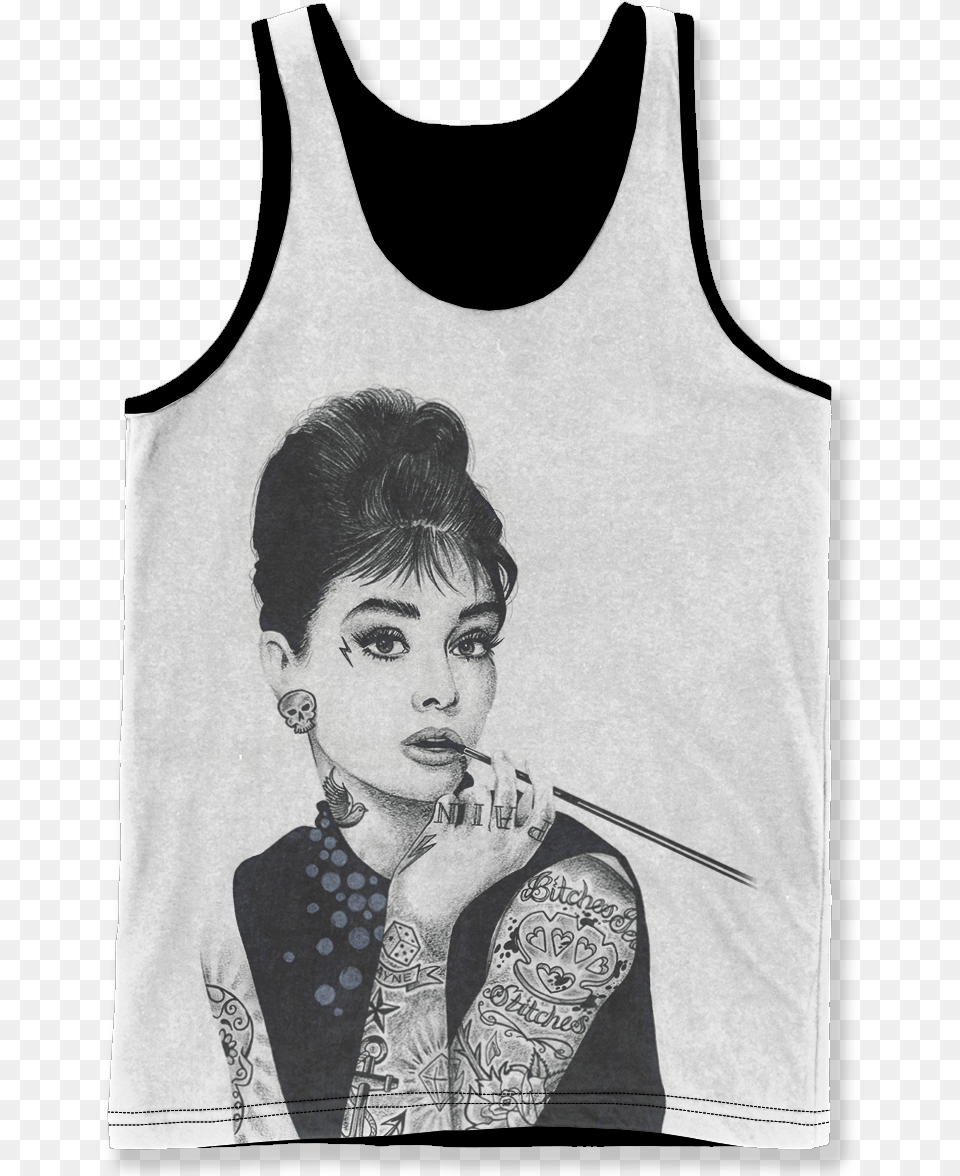 Inked Audrey Sleeveless, Adult, Person, Man, Male Free Transparent Png