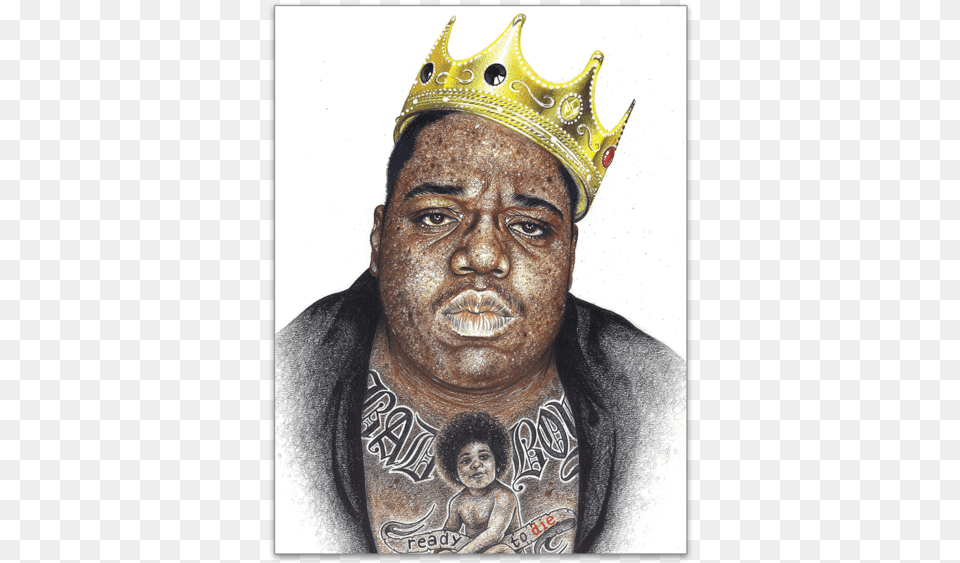 Inked Biggie Poster Biggie Poster, Accessories, Person, Man, Male Png Image