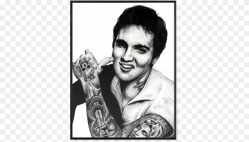 Inked Elvis Poster Inked Elvis Unisex Tank Sublimation, Person, Skin, Tattoo, Adult Png Image