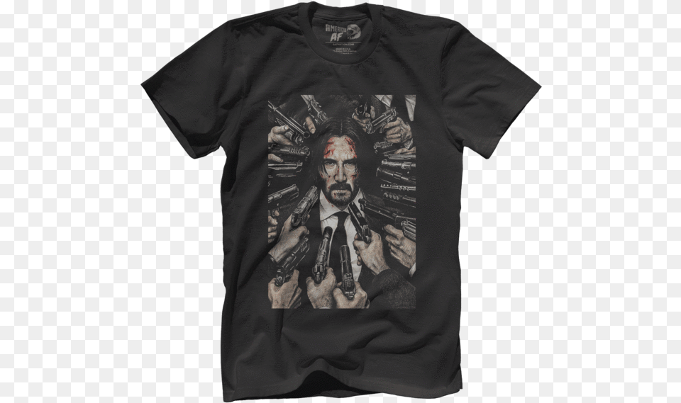 Inked John Wick Im Just Here For The Violence, Clothing, T-shirt, Shirt, Adult Png Image