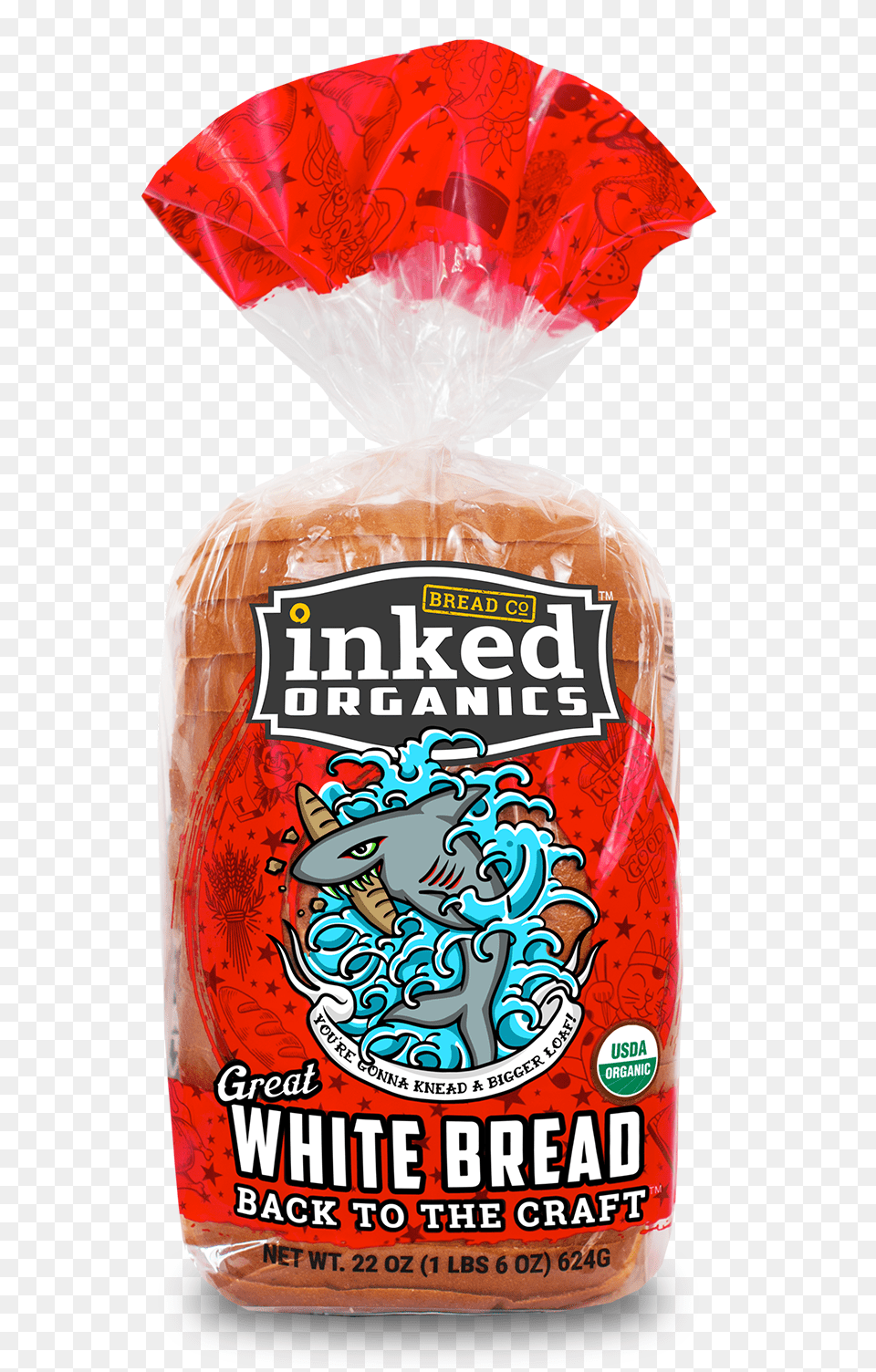 Inked Organics Great White Bread Bread, Food, Ketchup Free Transparent Png