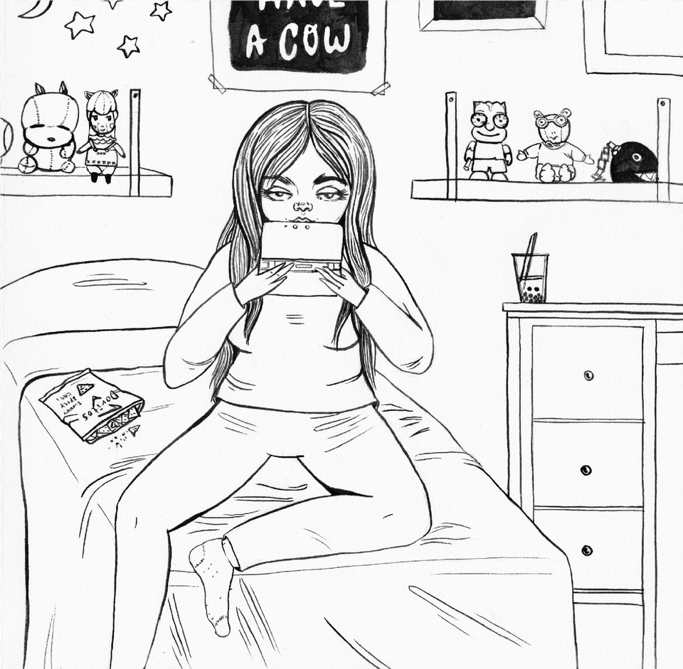 Inking Of Gamer Girl Cartoon, Book, Comics, Publication, Person Free Png Download